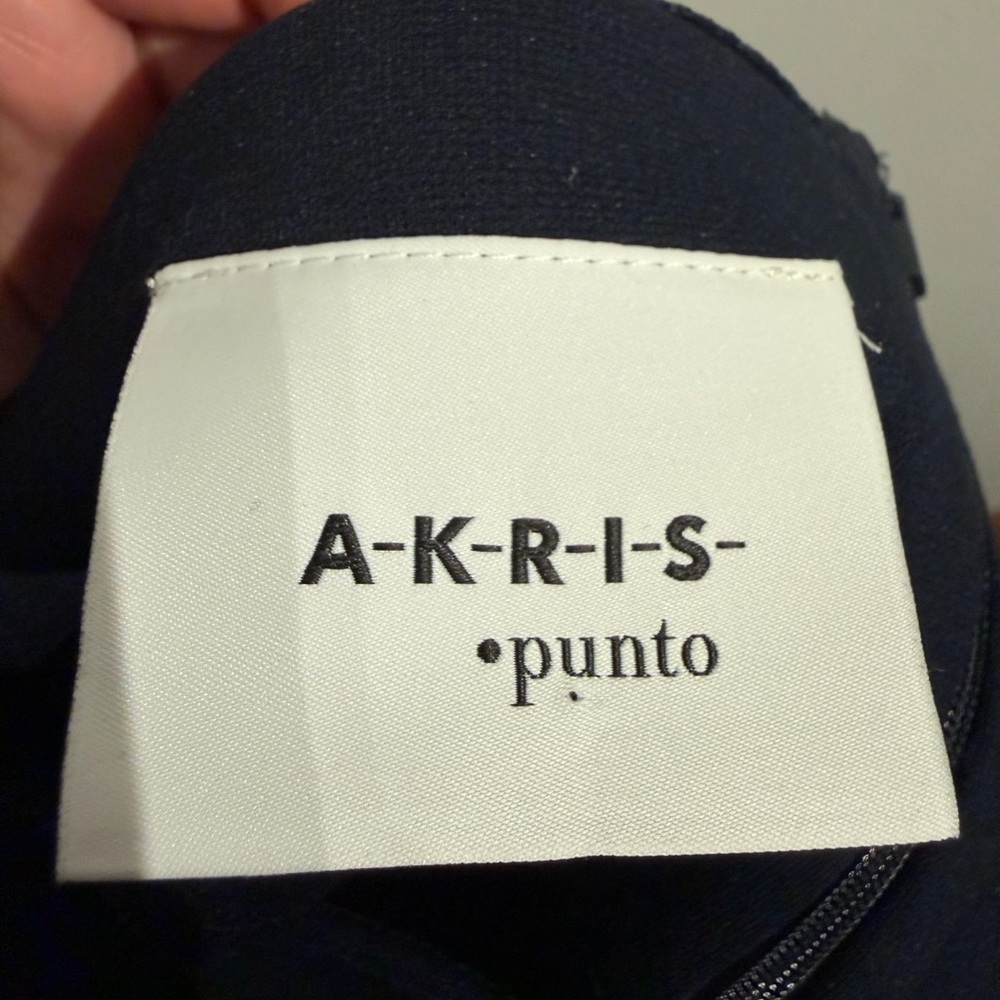 Akris Punto Navy & Ivory Colorblock Sheath Dress Minimalist Tailored US 6 - Picture 9 of 12